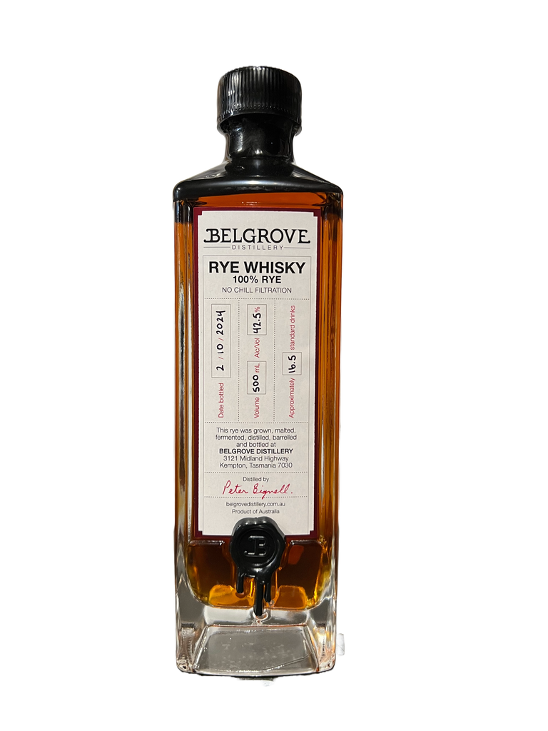 Rye Whisky Single Cask - French Oak 42.5% – Belgrove Distillery